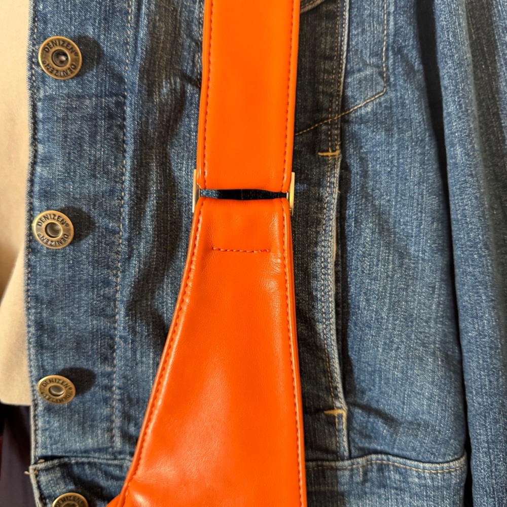 The SASH Orange Faux Vegan Leather Shoulder Purse Travel Sling Crossbody Boho - Picture 5 of 12